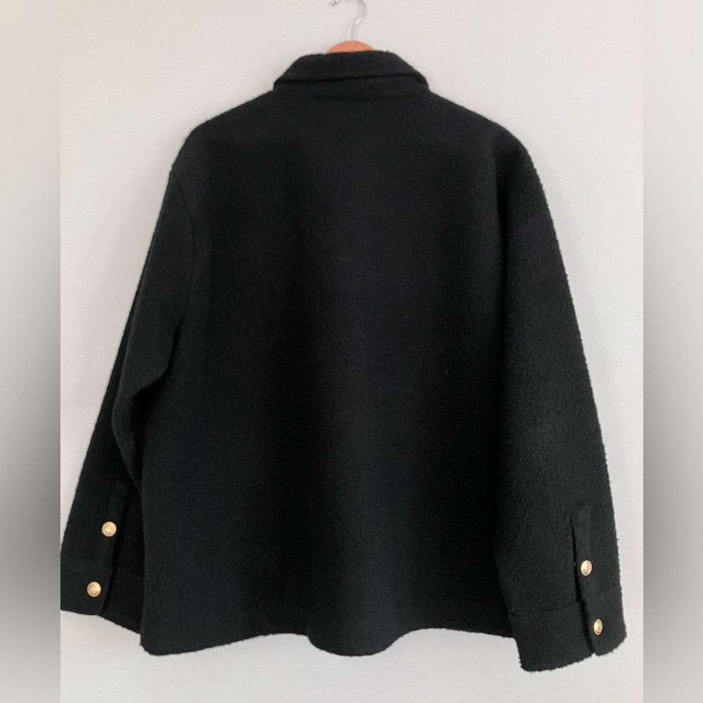 J CREW Long Sleeve Black Teddy Sweater Jacket Size XXL - Picture 6 of 10